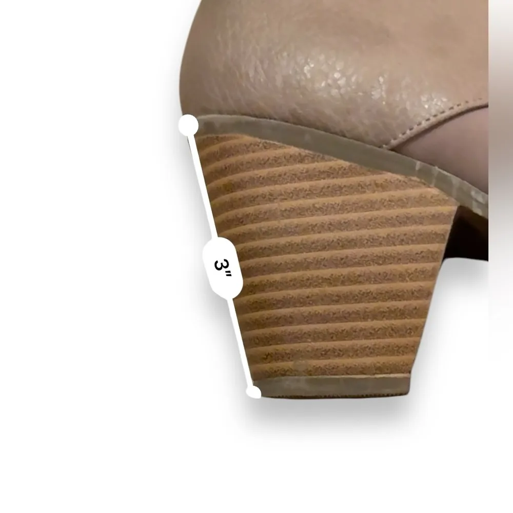 Dr Scholls Be Energized Foam Technology Taupe Gray Heeled Slip On Booties Sz 8‎ Tan - Image 16