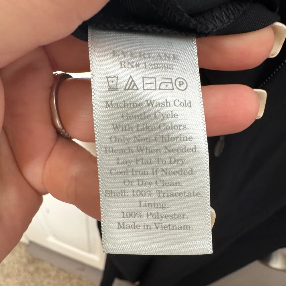 EVERLANE Japanese GoWeave Slip Cropped Jumpsuit - Navy Size 4 Zipper Close - Image 6