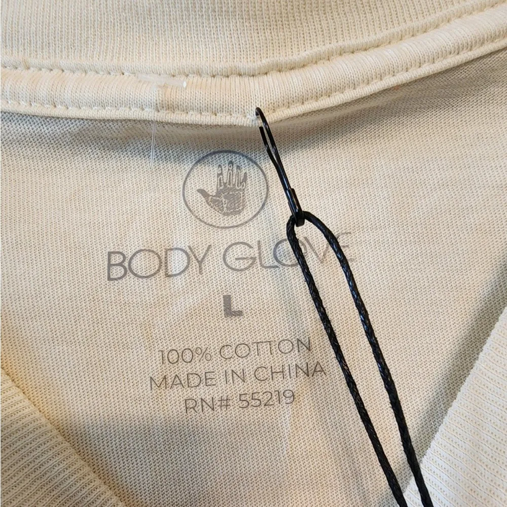 Body Glove Sunseeker Rash Guard Short Sleeved cropped Shirt Palm Trees size L - Image 3