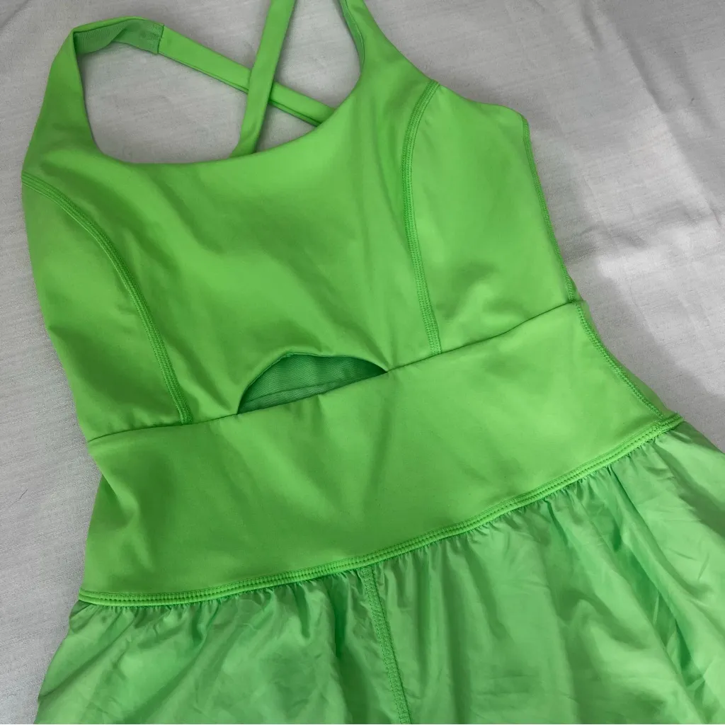 Free People Movement neon green romper size small - Image 4