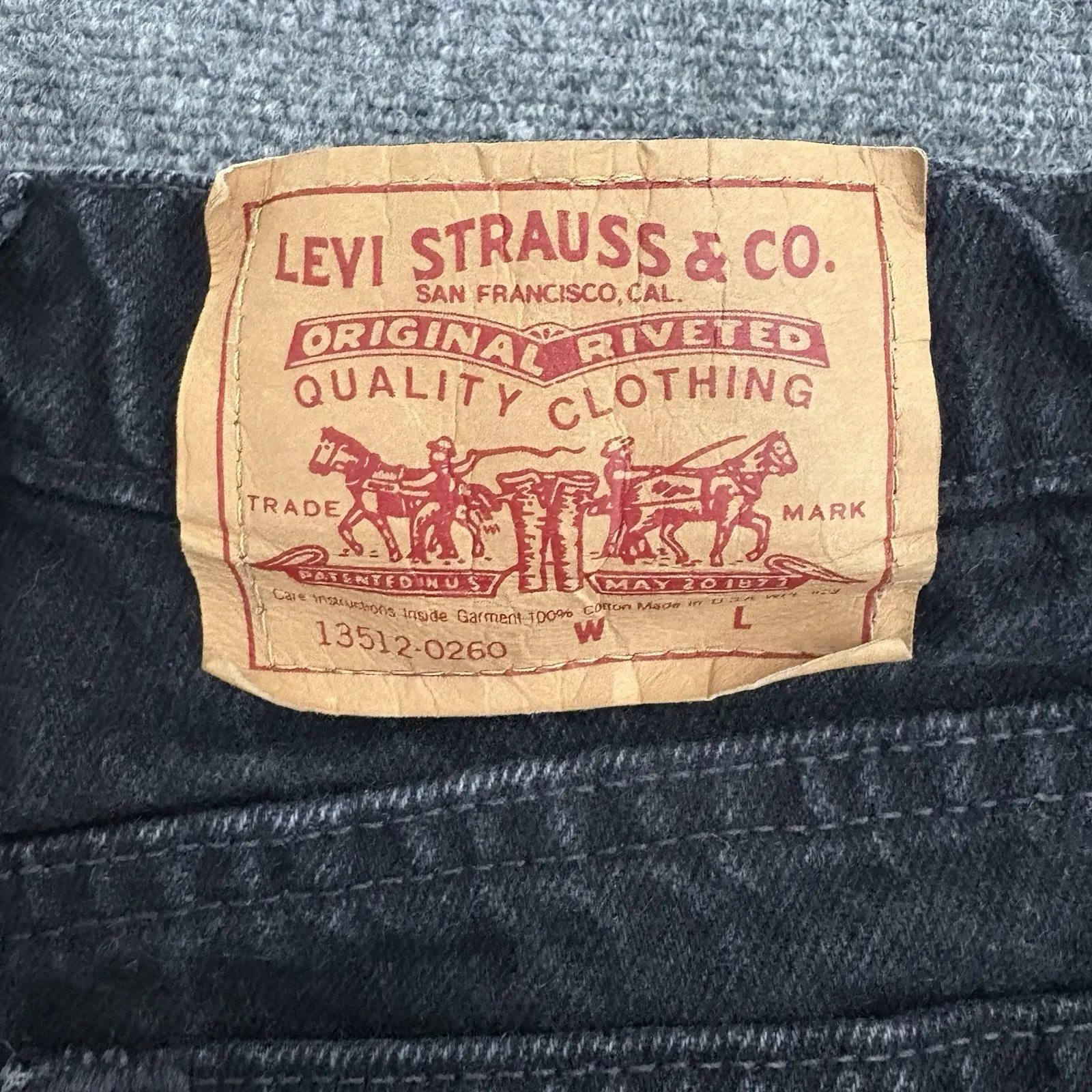 Vintage‎ Levis 13512-0260 Womens 9 [Measures 28x27.5] USA Made Black Denim 1993 - Image 7