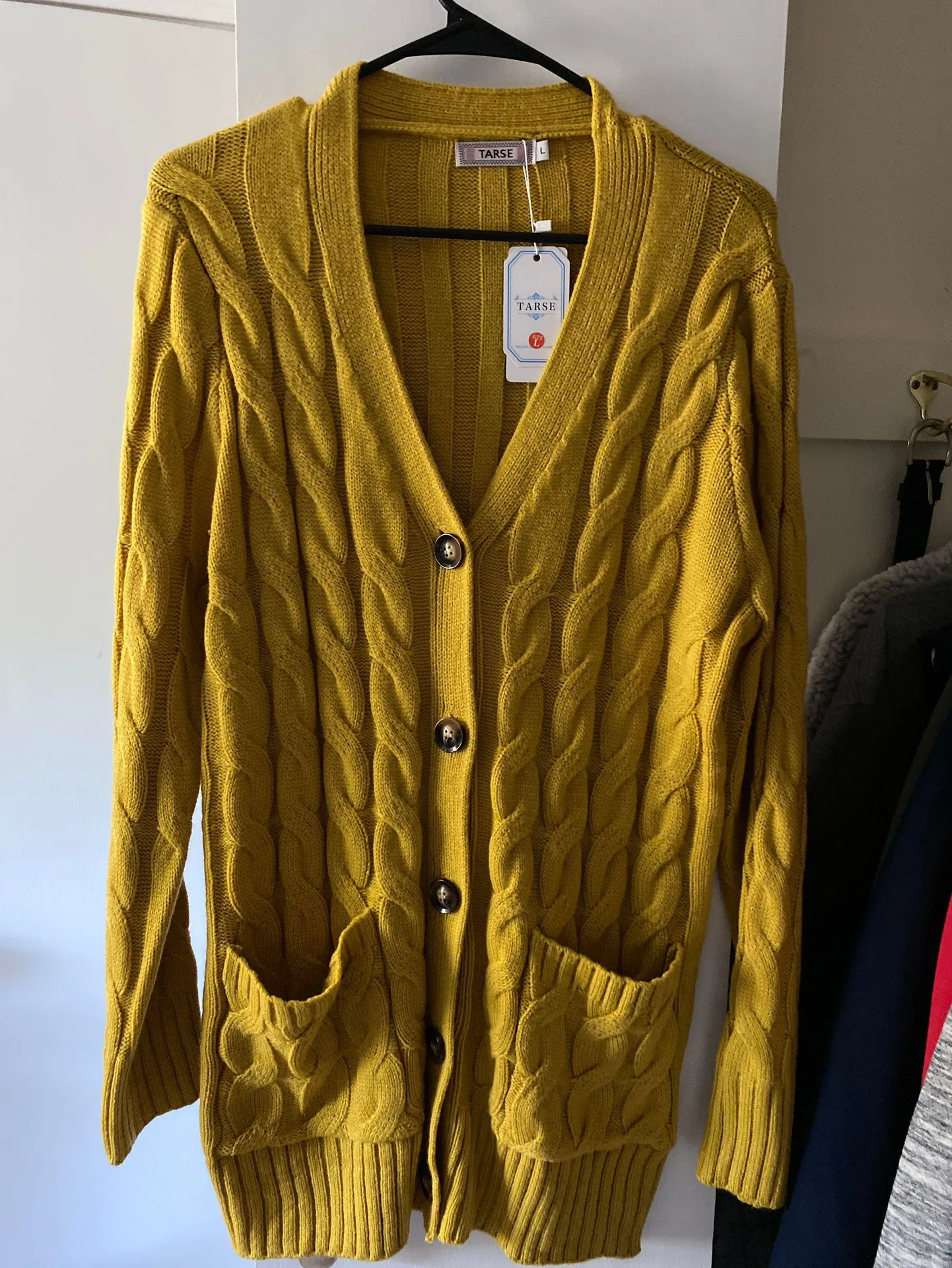 Tarse Sweater Cardigan Yellow Size L - Image 2