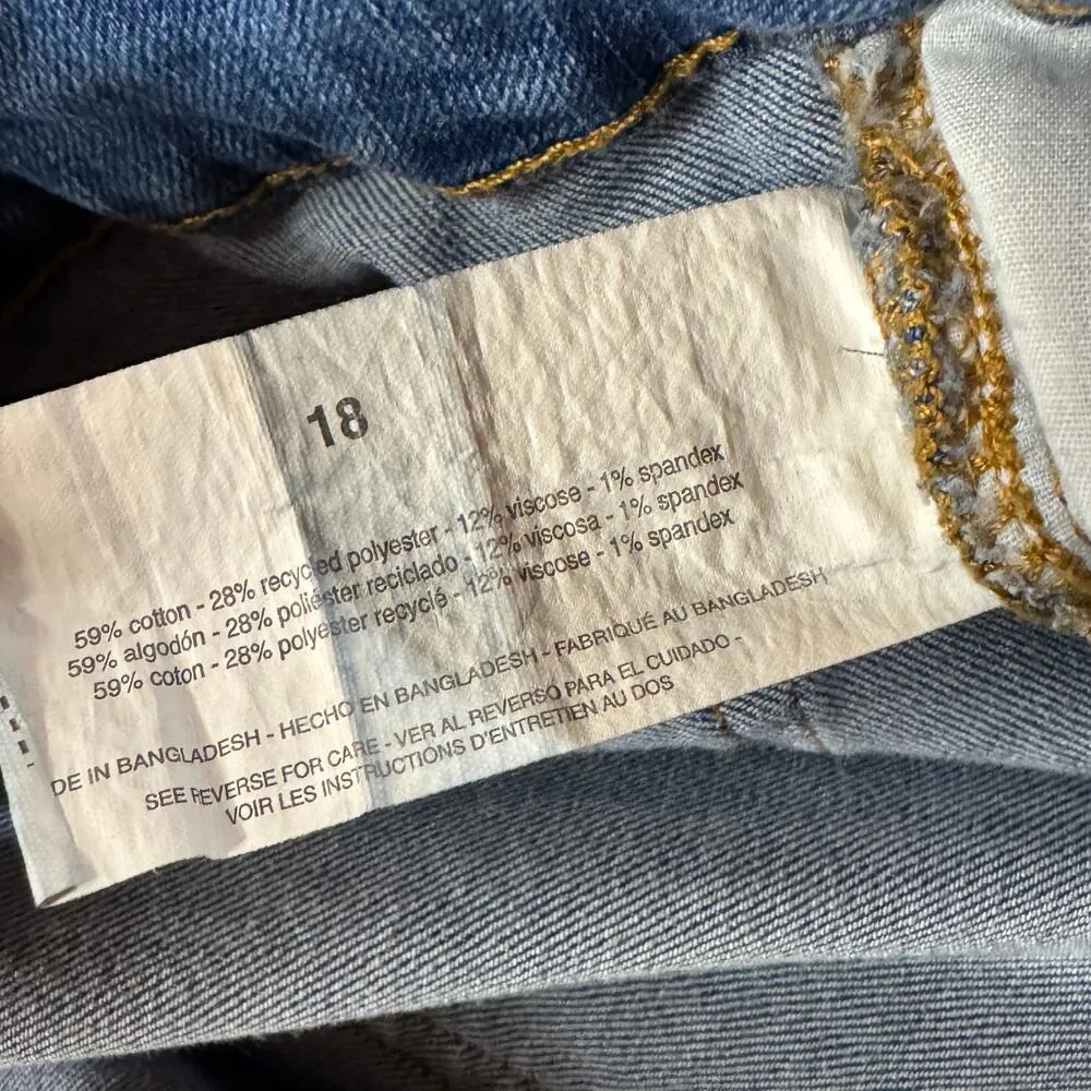 Gloria Vanderbilt SZ 18 Rail Straight Capris Jeans Button-Fly Stretch High-Rise - Image 6