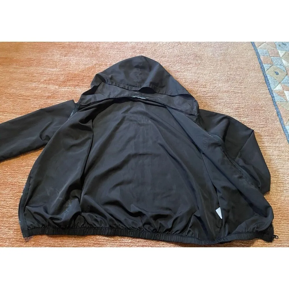 Brandy Melville Black Full Zip Hooded Windbreaker California Malibu Unisex - Image 5