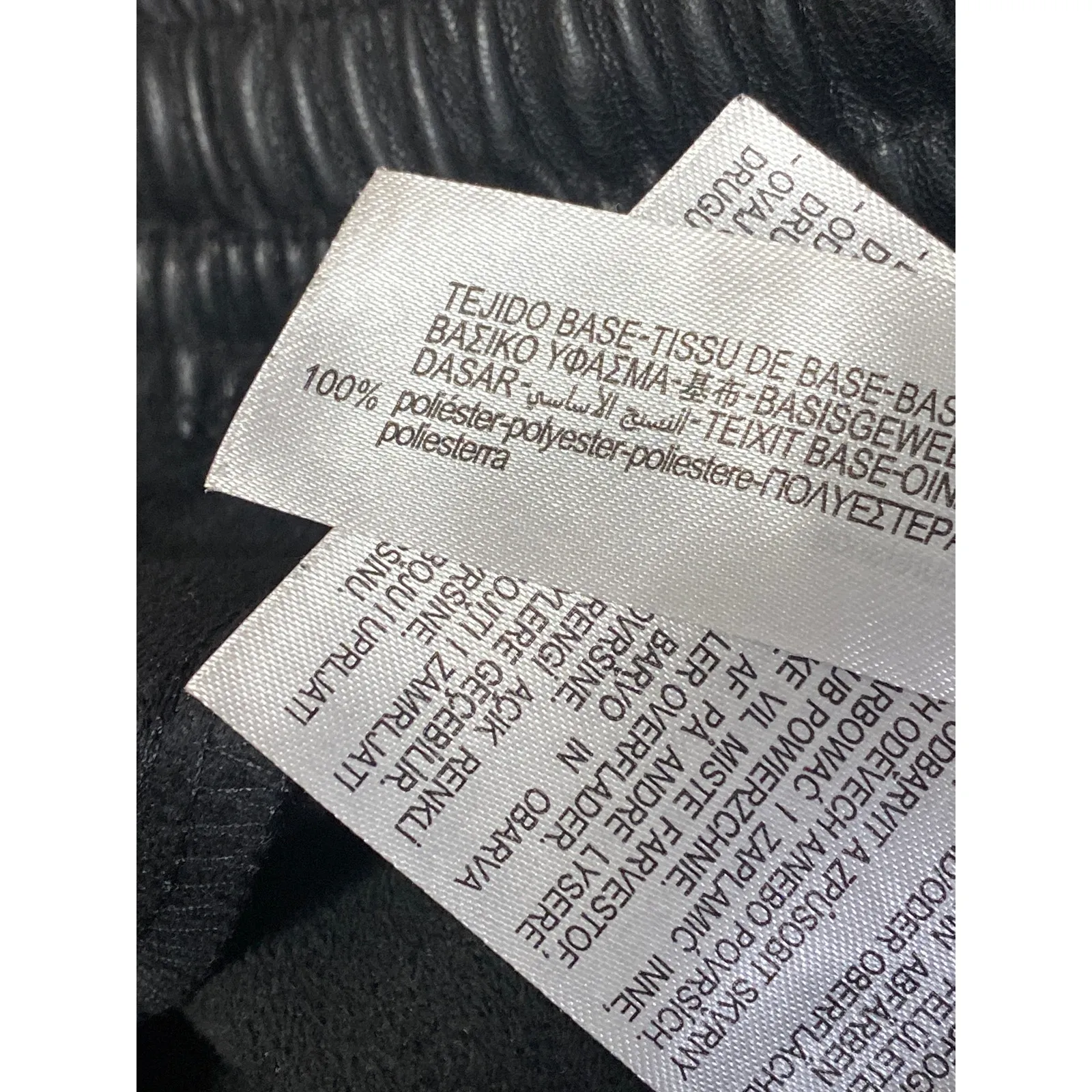 ZARA Black Faux Vegan Leather Elastic Waist Tapered Joggers Trouser Pants Size M - Image 4