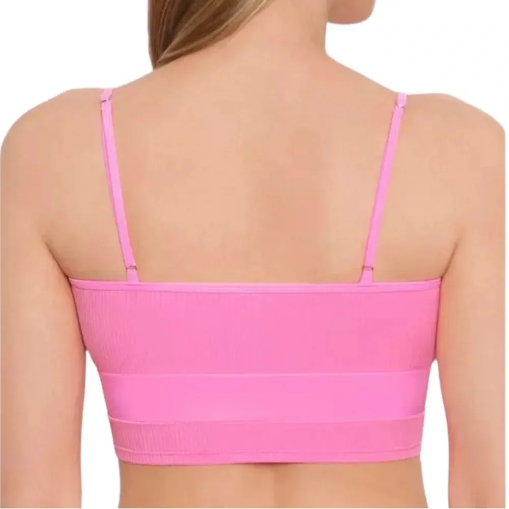 NWT Salt + Cove Not What It Seams Bikini Crop Top Peony Pink Size L Size L - Image 2