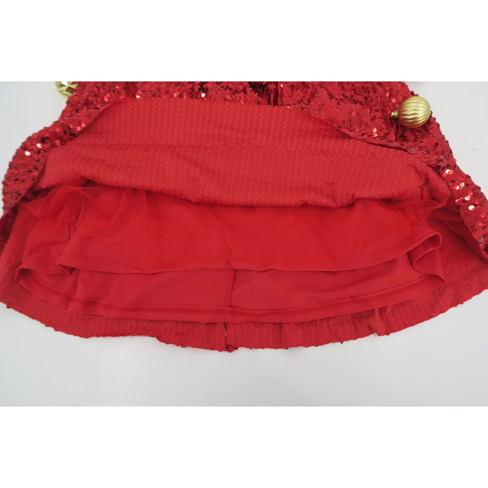 Love on a Hanger Red Sequin Bow Tulle Skirt Women's Size M Holiday Party - Image 4