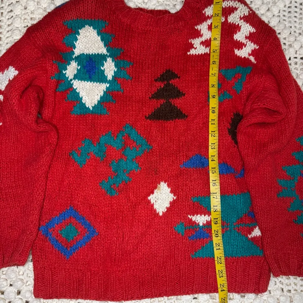 Li 2 Wear vintage Red Patterned Sweater Size M - Image 8
