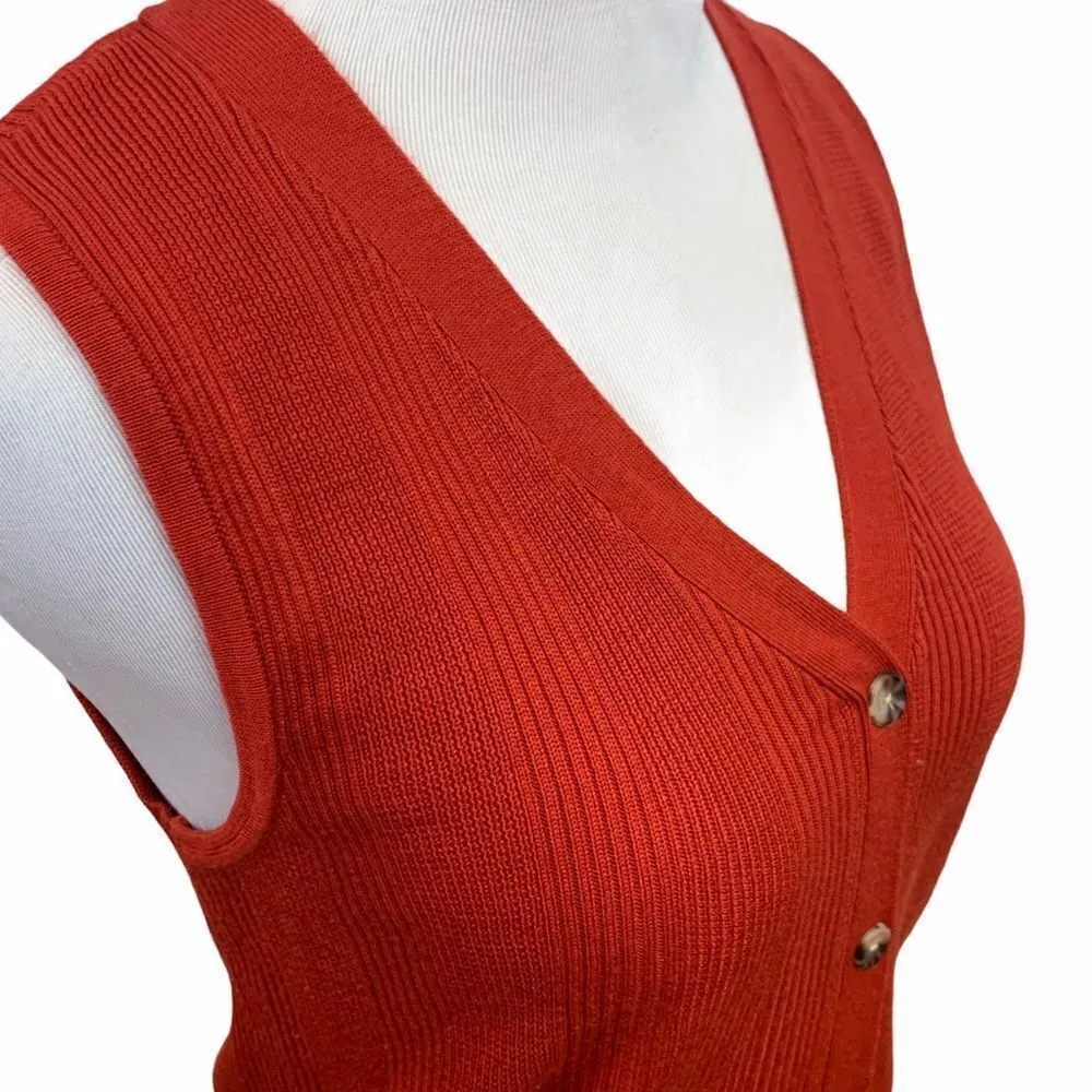 Alex Marie deep rust colored sweater vest S - Image 2