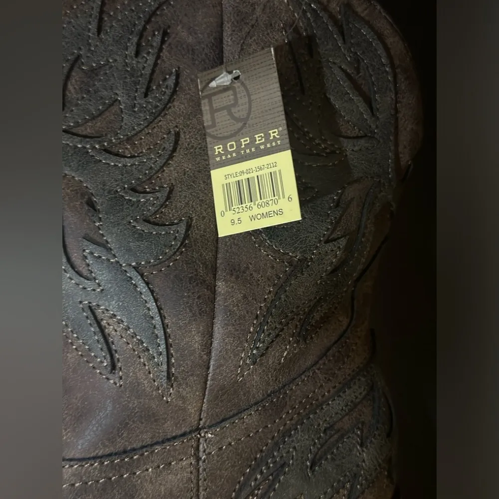 ROPER Womens Amelia Snip Toe Western Cowboy Boots in Brown Sz 9.5 NWT - Image 3