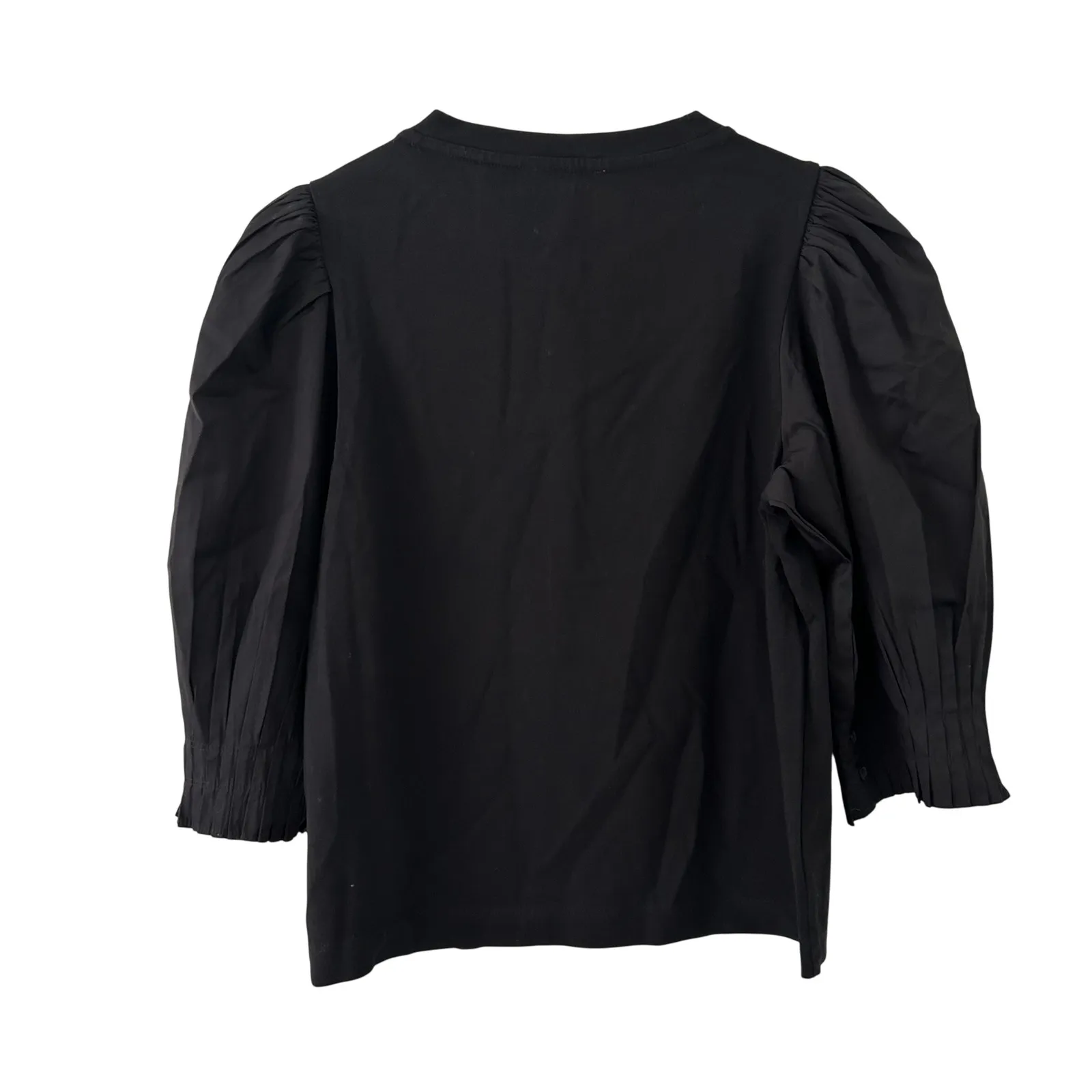 Madewell Women's Black Puff Sleeve Crewneck Knit Top Size S Small New - Image 6