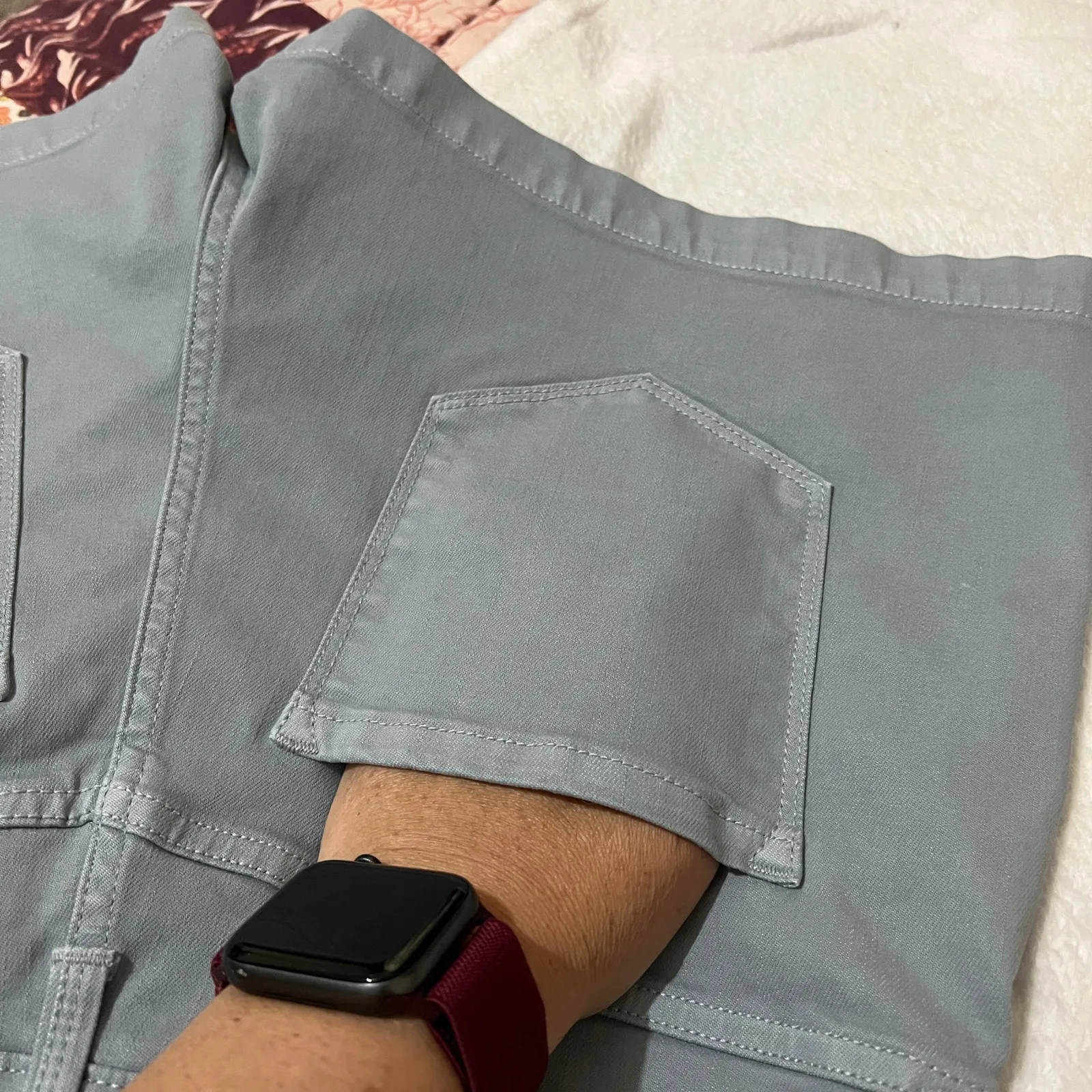 Market & Spruce (6) Light Blue Lycra Stretchy 5 Pocket Mid Rise Shorts - Image 7