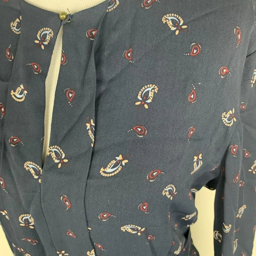 Noa Noa Womens Dress Blue Size 34 Small Long Sleeve Belted Round Neck - Image 3