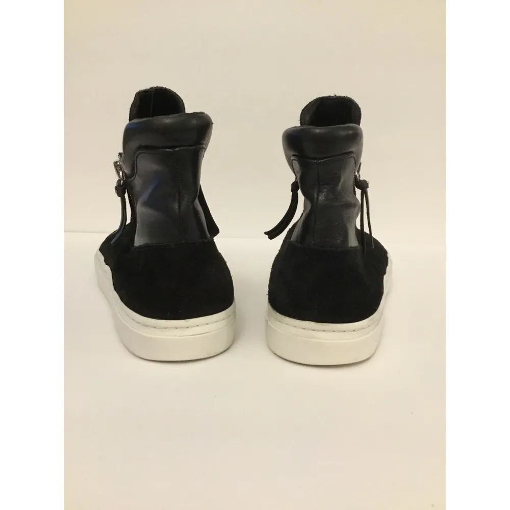Zara Black Suede/Leather High-Top Zip Sneakers Sz 10 - Image 10