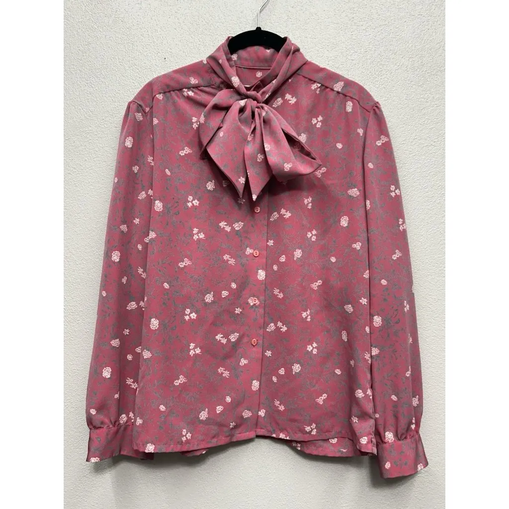 Vintage Country Sophisticates by Pendleton Pink Floral Button Up Blouse Medium - Image 2