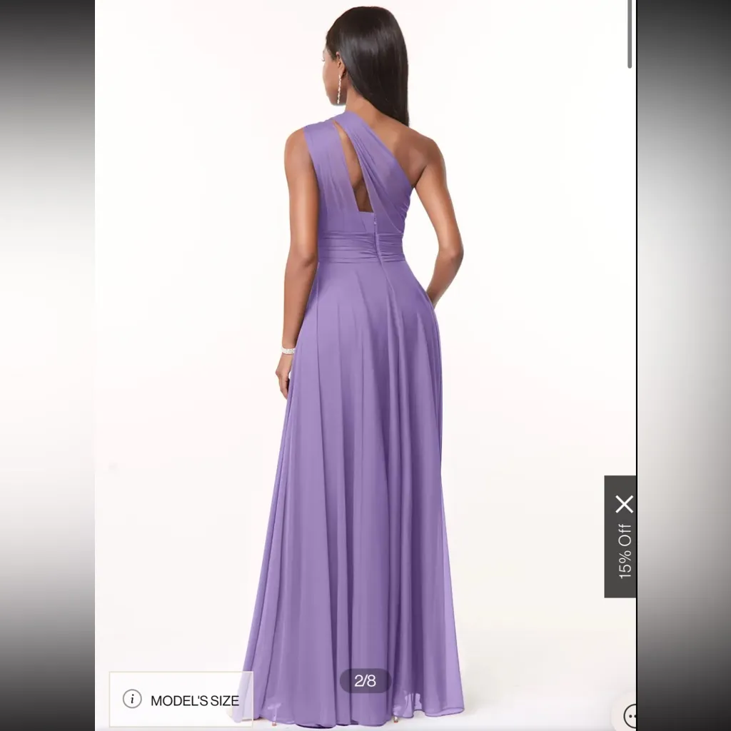 Azazie One-Shoulder Purple Dress - Image 2