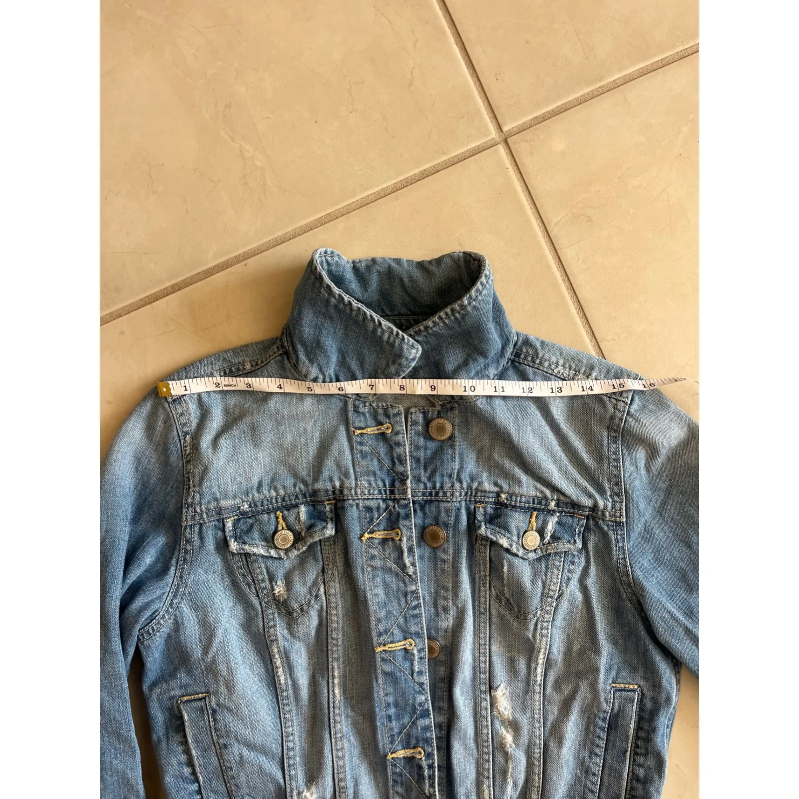 American eagle denim Jean jacket large - Image 4
