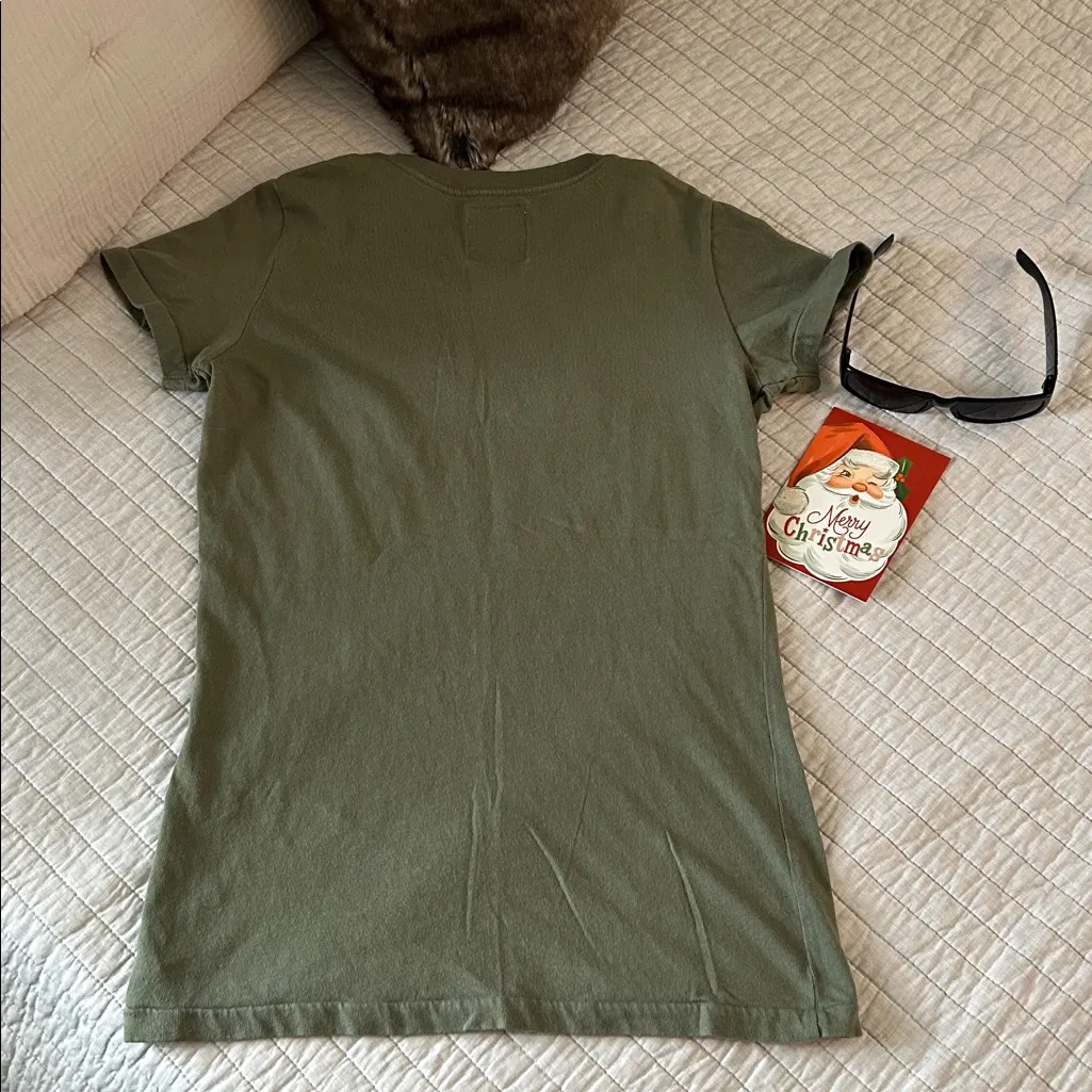 Abercrombie vintage 90’s Y2K green crew embroidered logo 92 baby Tee shirt M - Image 5