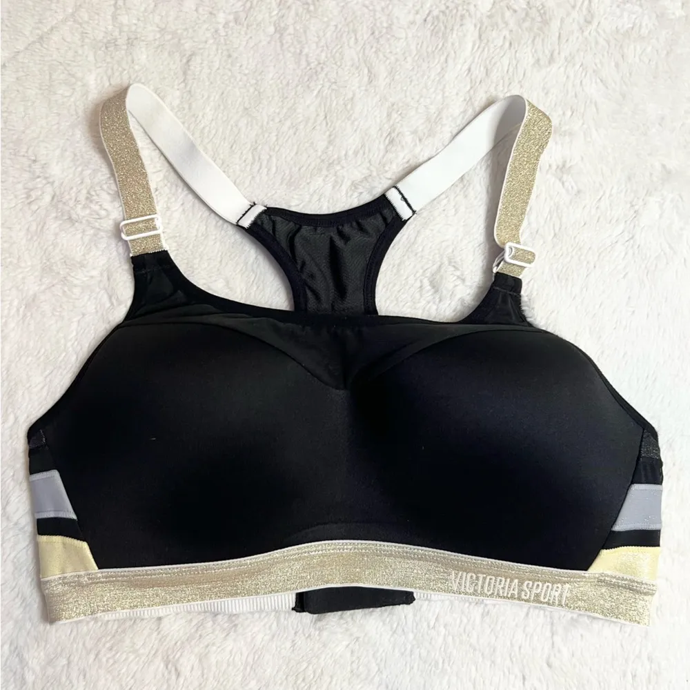 Victoria's Secret Black & Gold Incredible Lightweight Max Sport Bra Size 34C - Image 8