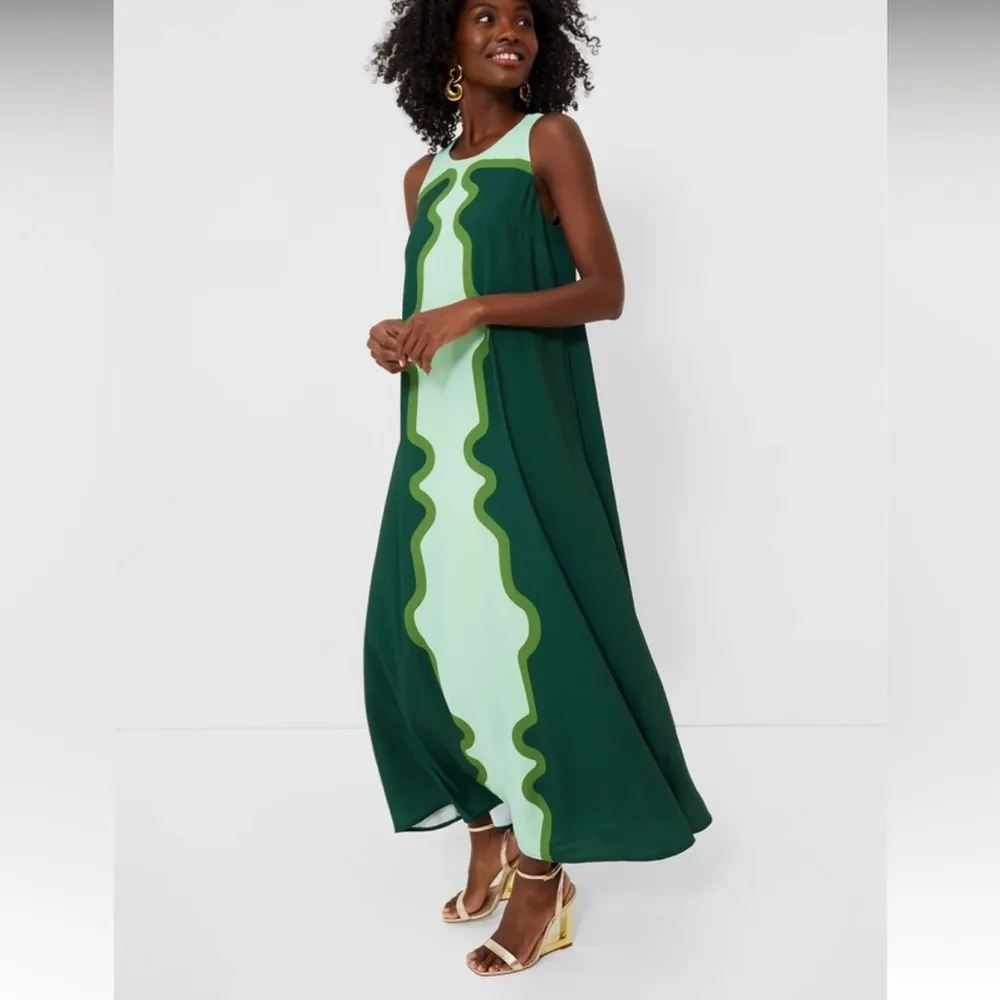 Tuckernuck Sea Grove Portia Dress XXS Designer Boho Chic Green Wedding Guest - Image 5