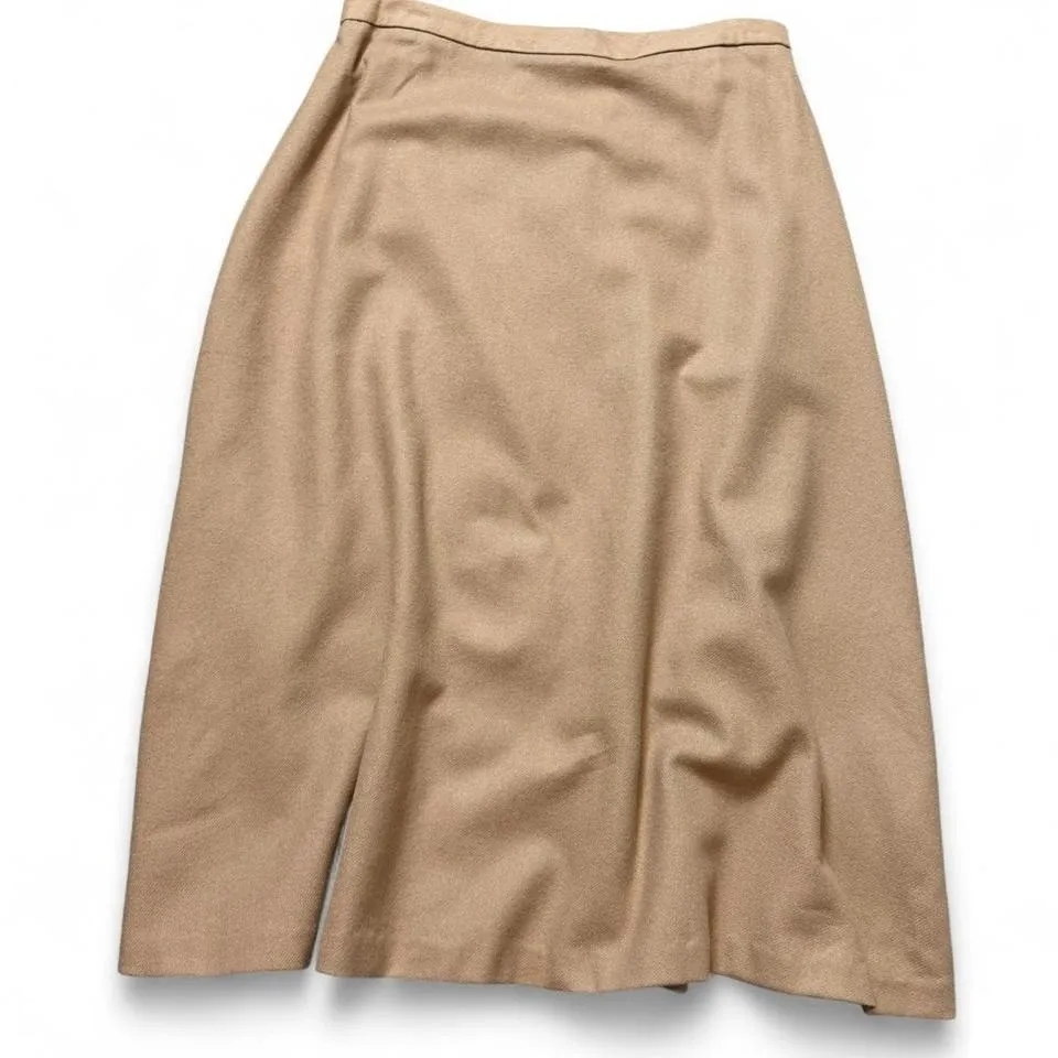 Vintage Camel Wool Midi Skirt - Image 2