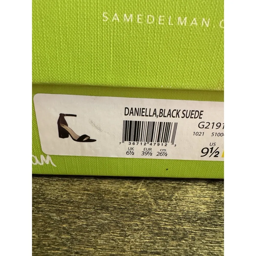 Sam Edelman Daniella Block Heels Size 9.5 Black Suede Party Cormal Strappy Shoes - Image 10