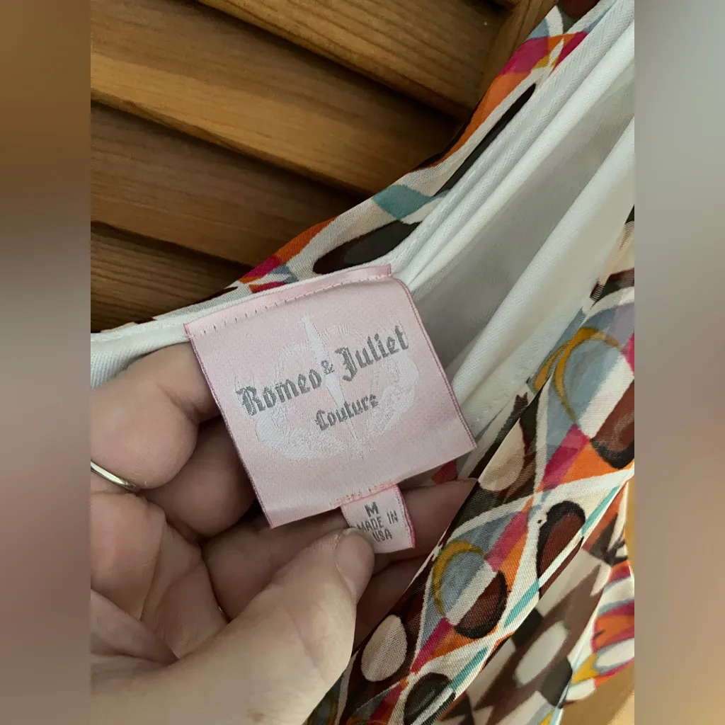 Romeo & Juliet Couture multicolor sheer high-low Maxi Dress in medium - Image 2