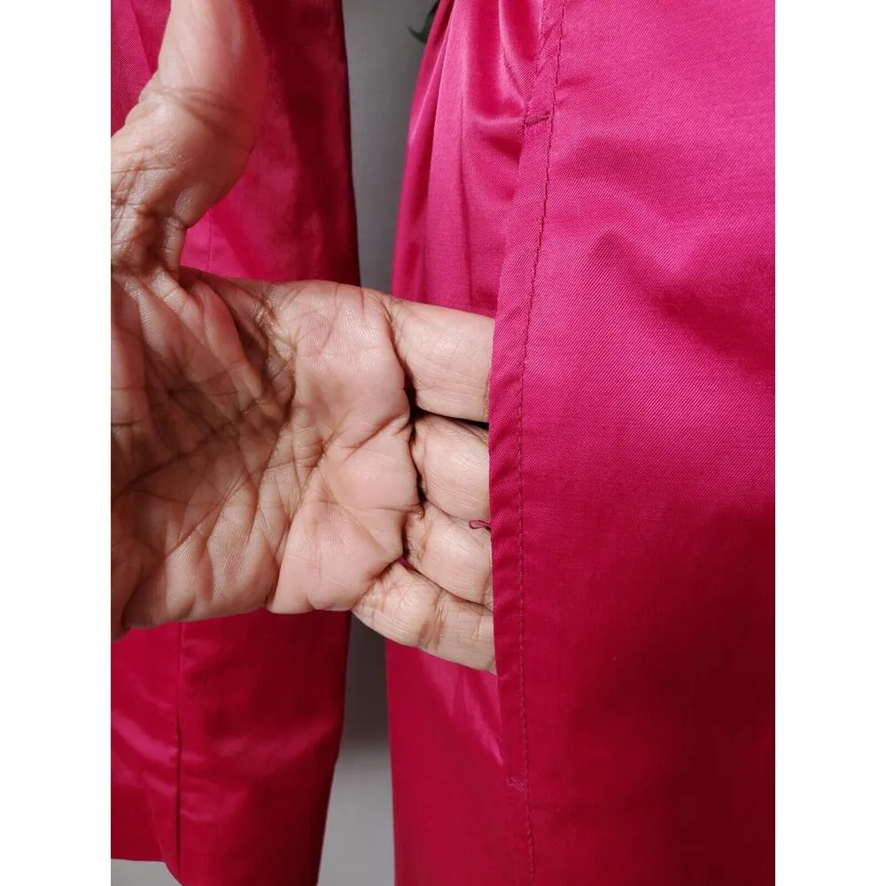 Mossimo Womens Pink Polyester Notch Collar Long Sleeve Belted Coat Jacket Small - Image 5