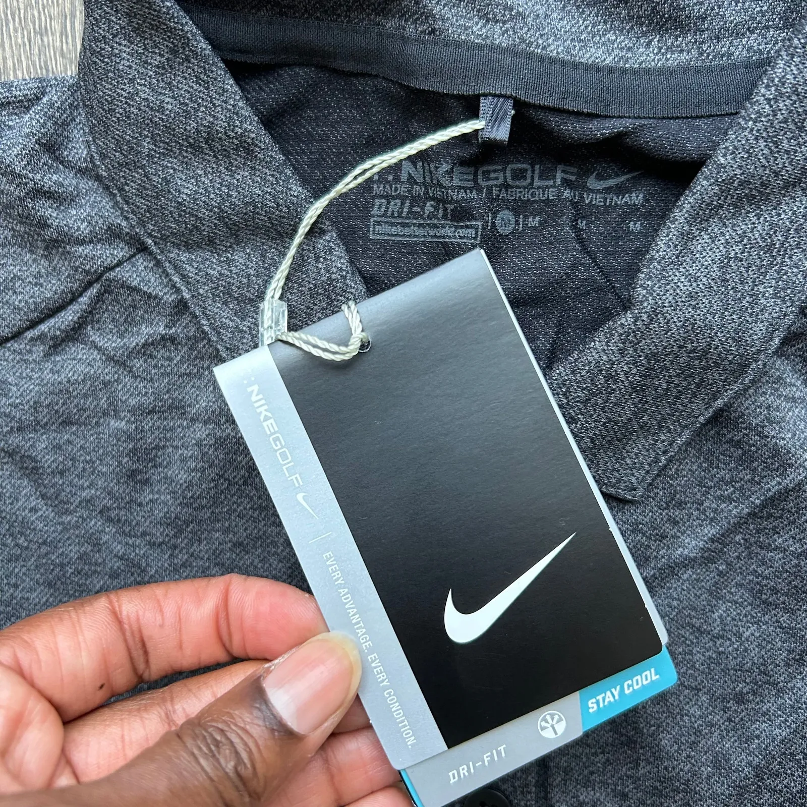 Nike Golf Heather Gray Collared Tank Size Medium - Image 6