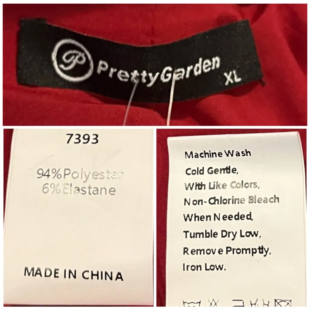 PrettyGarden New Blazer 2 Button Pockets Notch Lapel Cranberry Red Women’s XL - Image 12