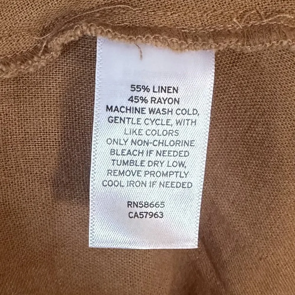 NWT Abound Tan Light Brown Linen Blend Elastic High Waisted Shorts - 3X - Image 4