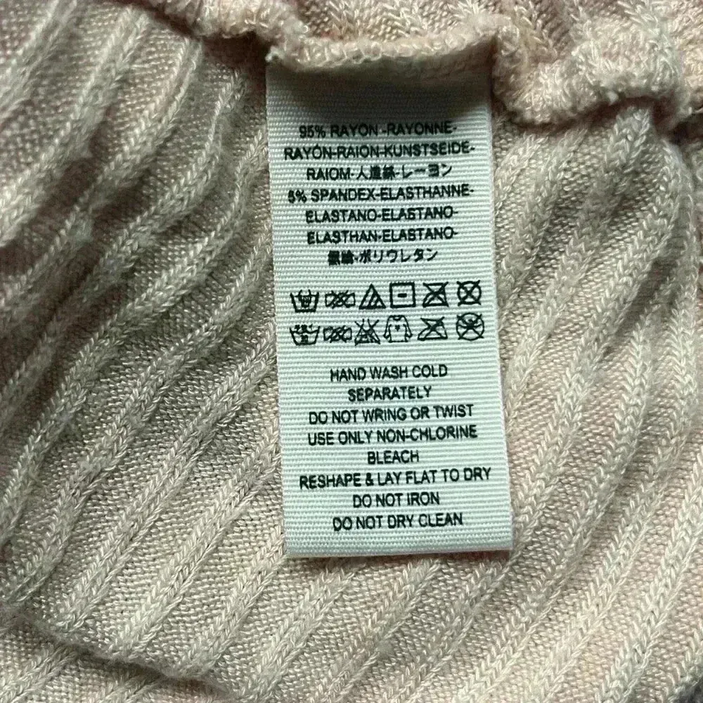 We The Free Blush Open Knit Funnel Neck Long Sleeve Relaxed Fit Shirt Size M - Image 4