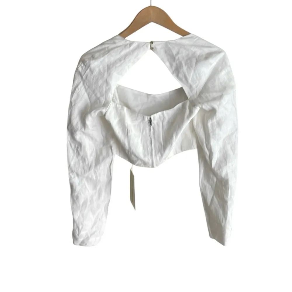 Mara Hoffman Julia Crop Top White - Image 3
