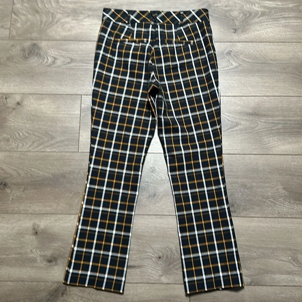 Anthropologie The Essential Slim Kick Flare‎ Plaid Crop Pants Size 2 - Image 5