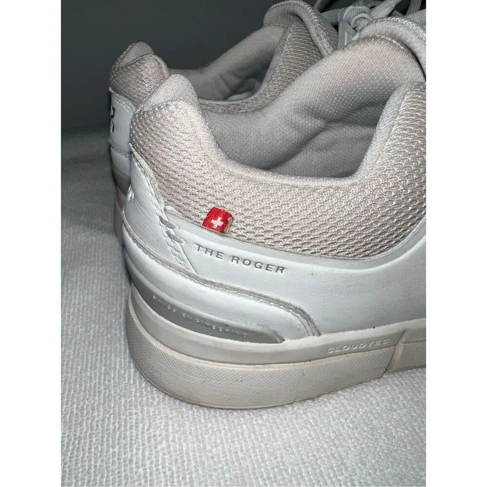 On Cloud The Roger Advantage Womens Size 8.5 White Leather Sneakers - Image 5