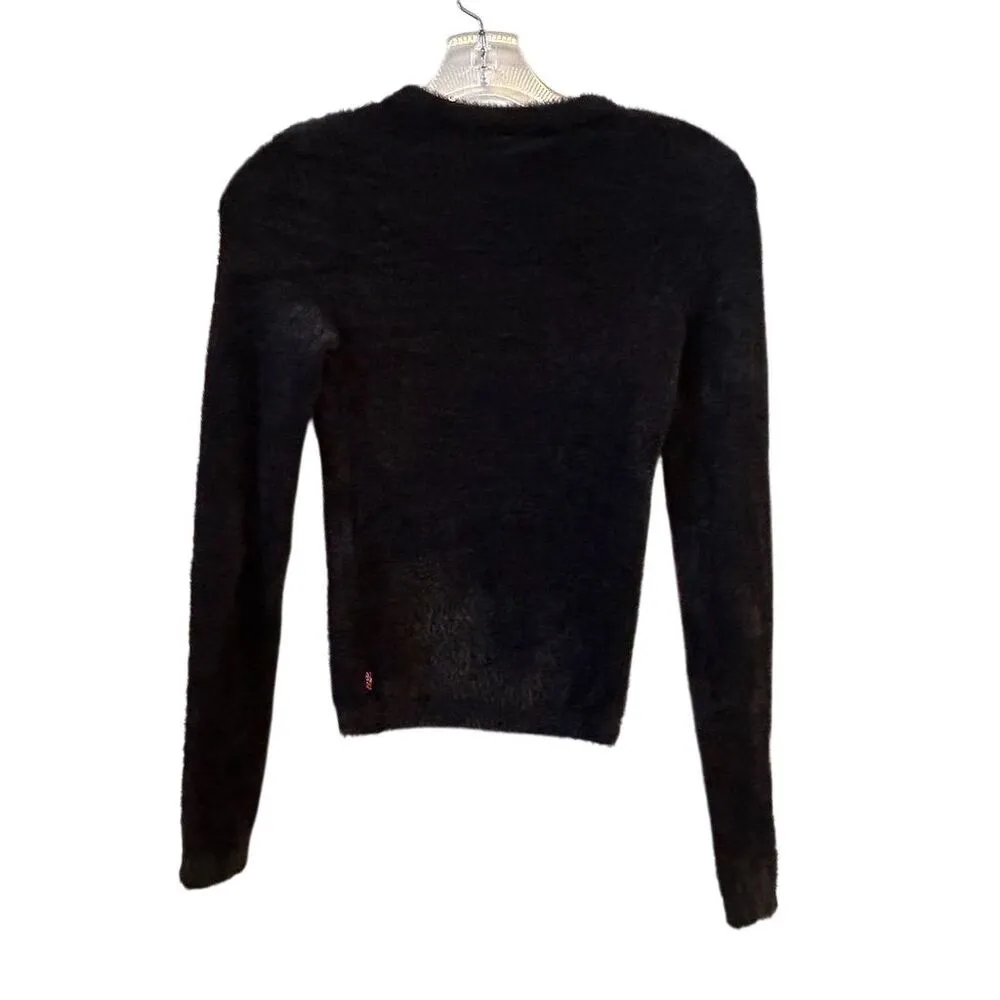 Levi's Women's Black Fuzzy Pullover Sweater Size S Long Sleeve - Image 7
