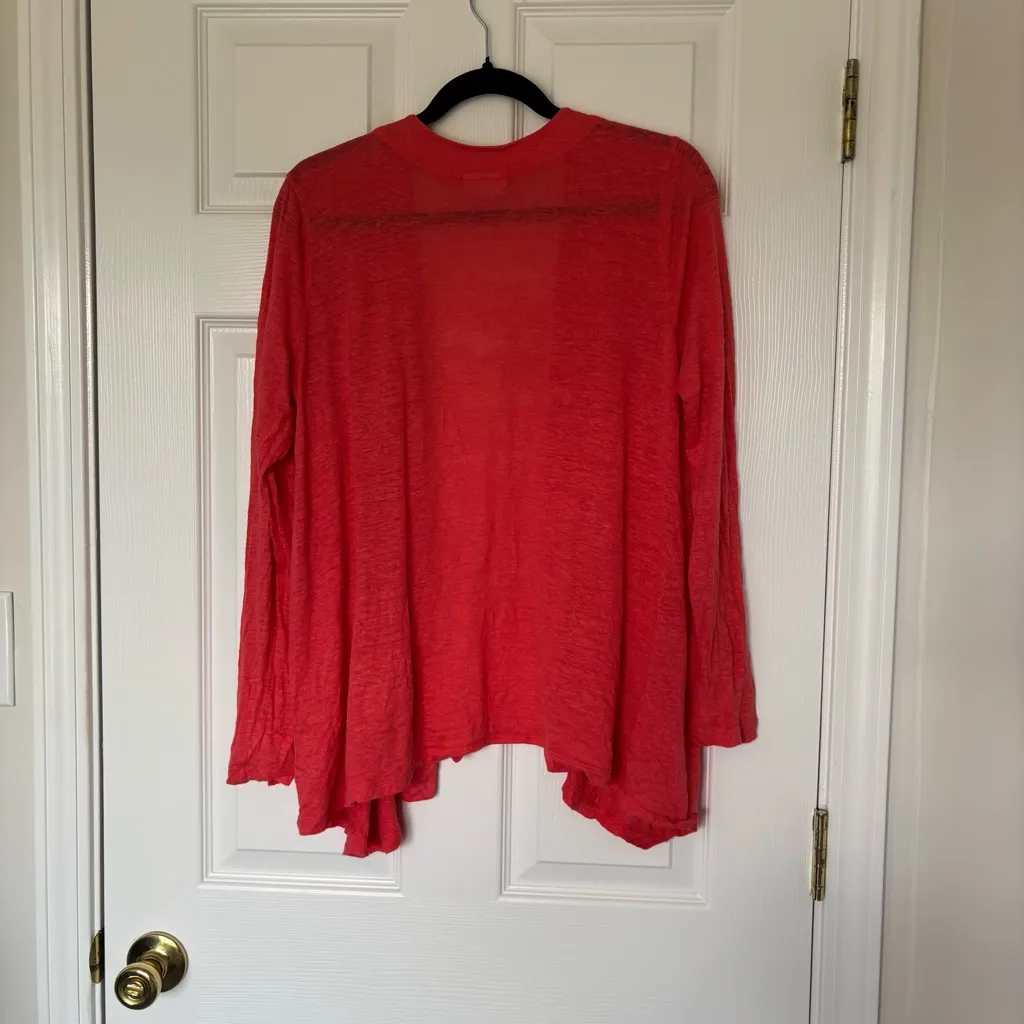 J. Jill 100% Linen Pink Peach Cardigan Size Small - Image 5