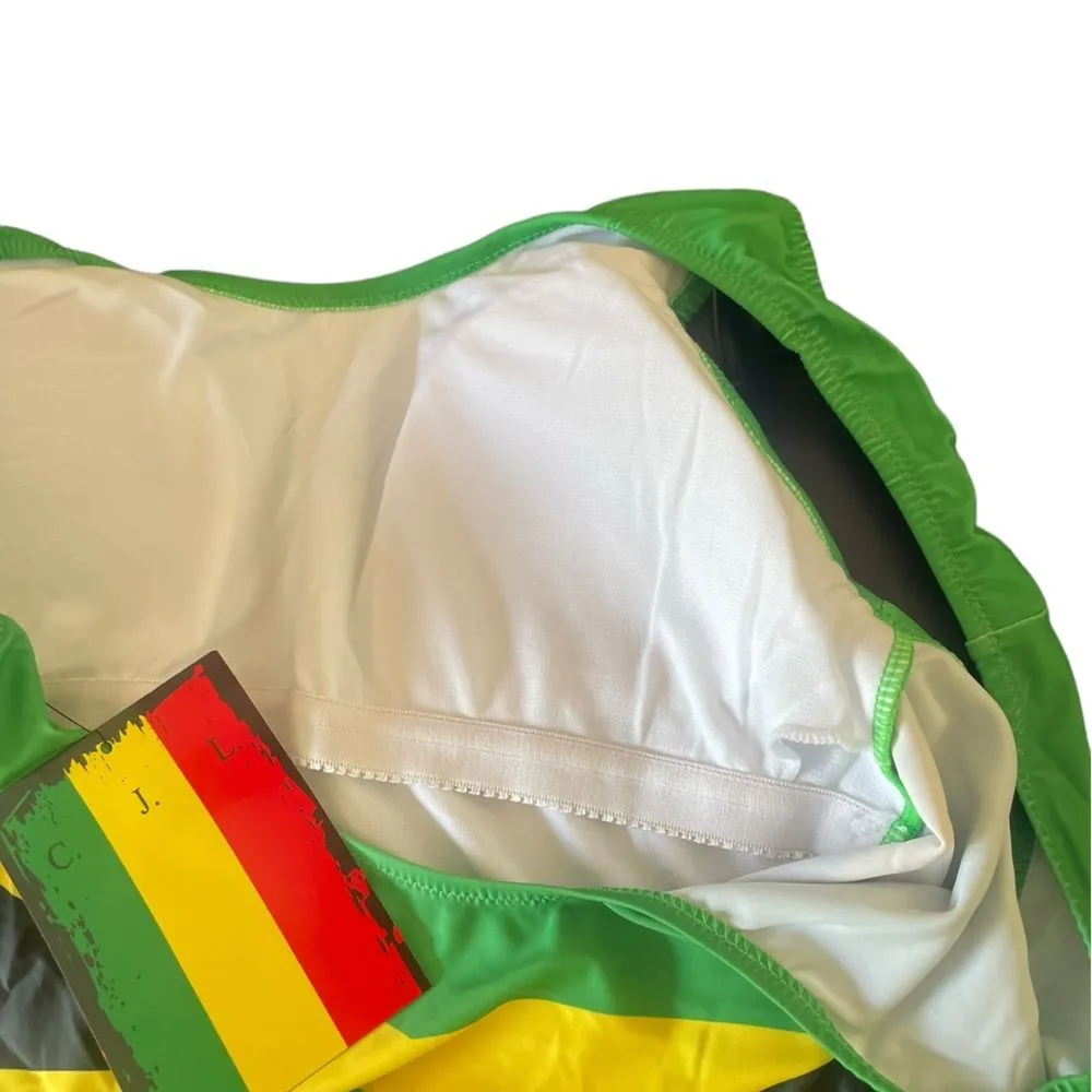 Jamaican Flag One Piece Bathing Suit Swim Suit With Pads Womens Size 17/18 NWT Green - Image 3