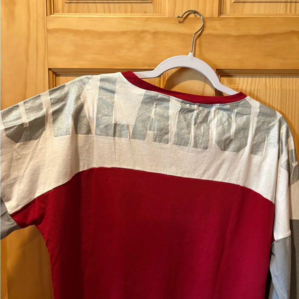 Victoria's Secret PINK ls T-shirt University of Oklahoma Sooners logo women’s XS - Image 5