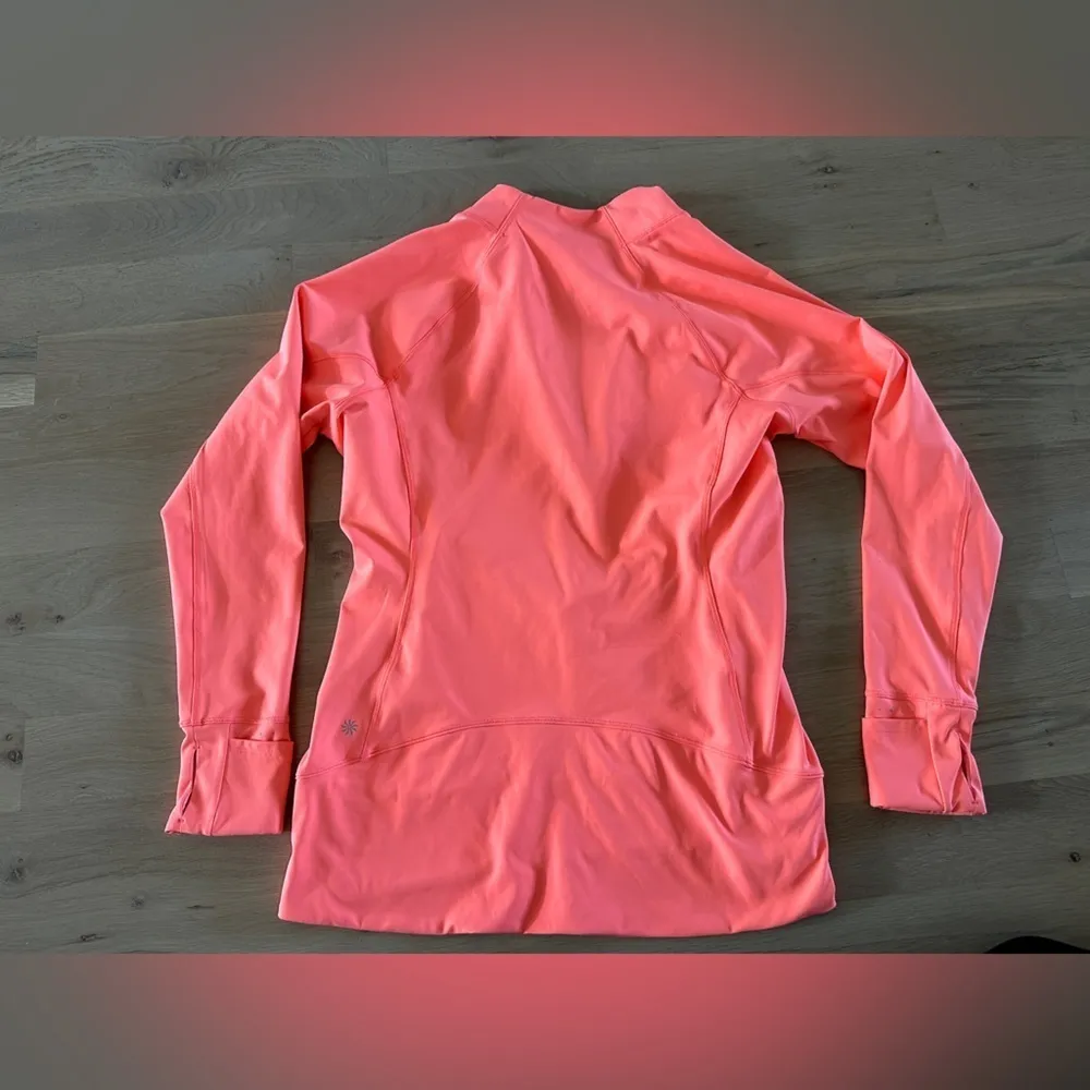 Athleta Whittier Peak Half Zip Pullover neon coral volt size XL - Image 14