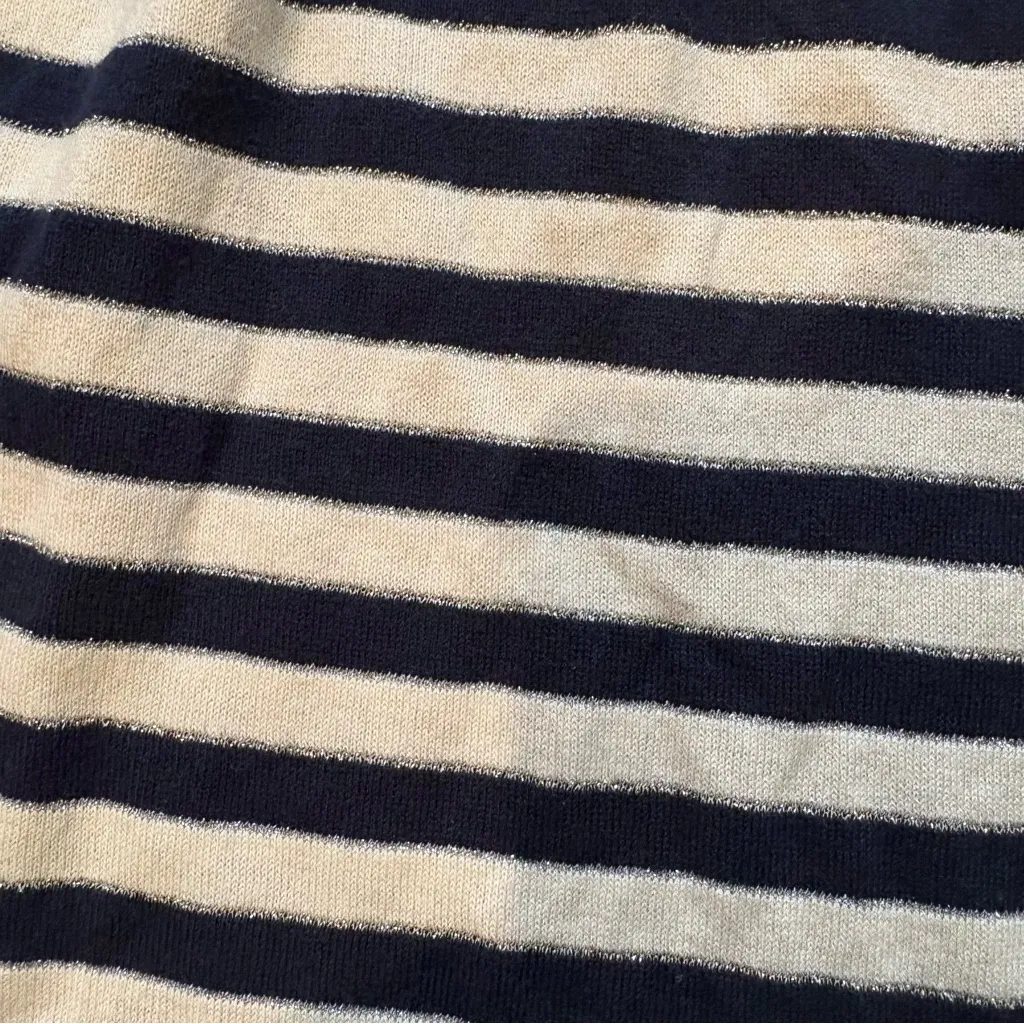 Vintage Vivienne Tam Short Sleeve Silk Blend Navy/White Dress, Sz S - Image 14