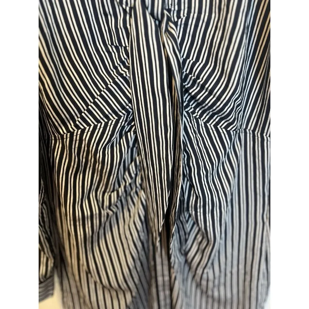 MICHAEL Michael Kors Graphic Halo Stripes Dress Size 12 Midnight Blue MR481NZBHK - Image 6