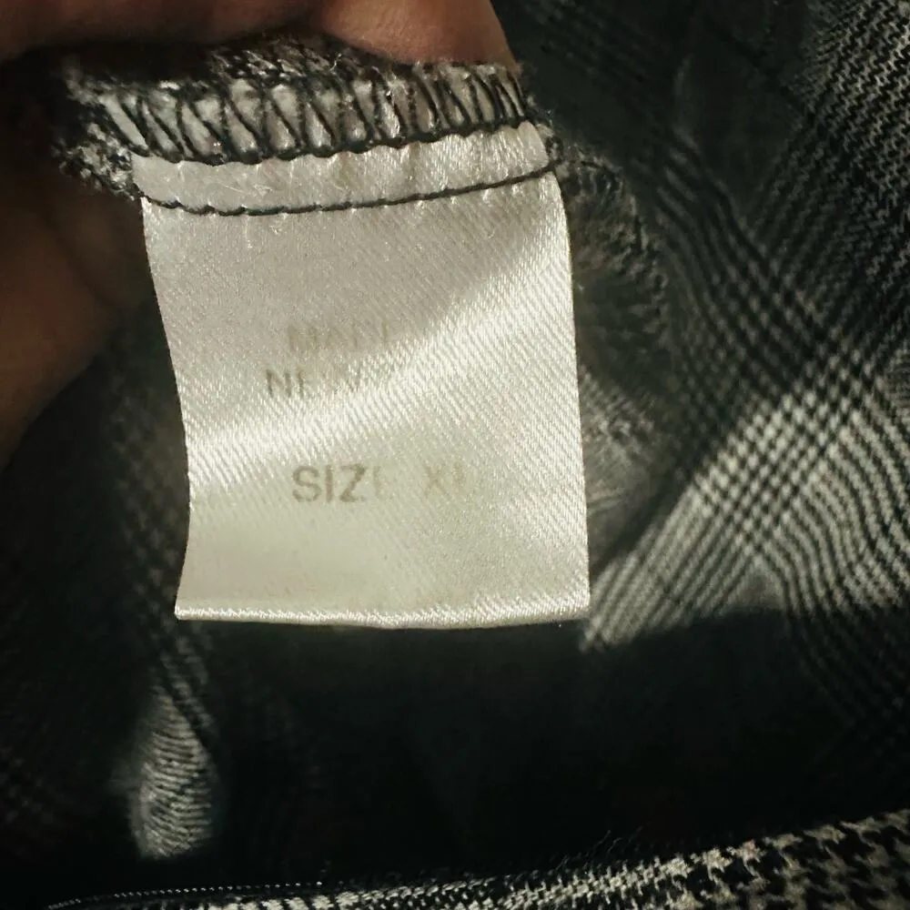 PETERSYN Womens Grey Plaid Collared Long Sleeve Ruffle Mini Dress Size XL - Image 13