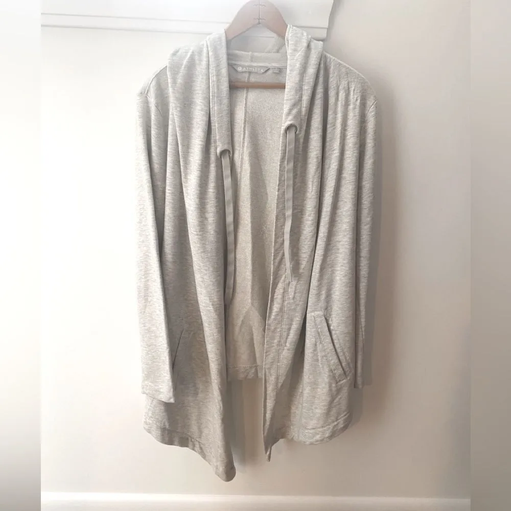 ATHLETA Vista Wrap Open Hooded Cardigan Sweatshirt Women’s S Athleisure Travel - Image 3
