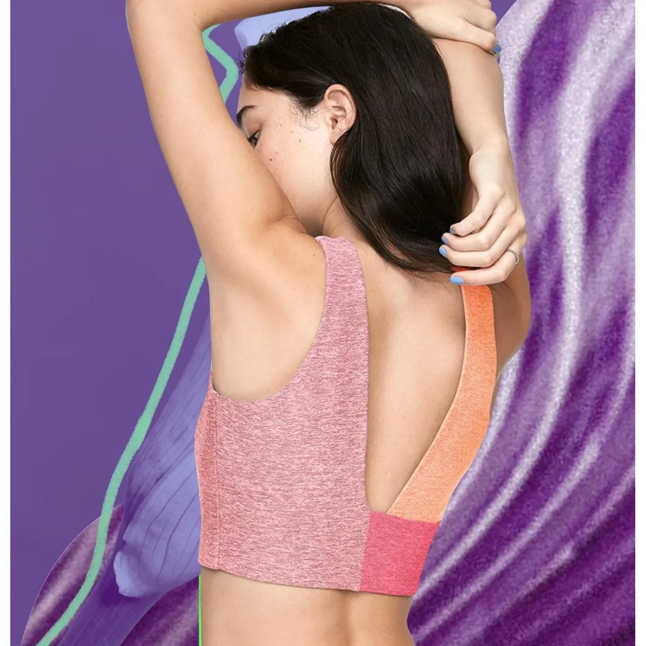 Outdoor Voices Venus Crop Top Sports Bra Color Block Size Small Workout Yoga Gym - Image 2