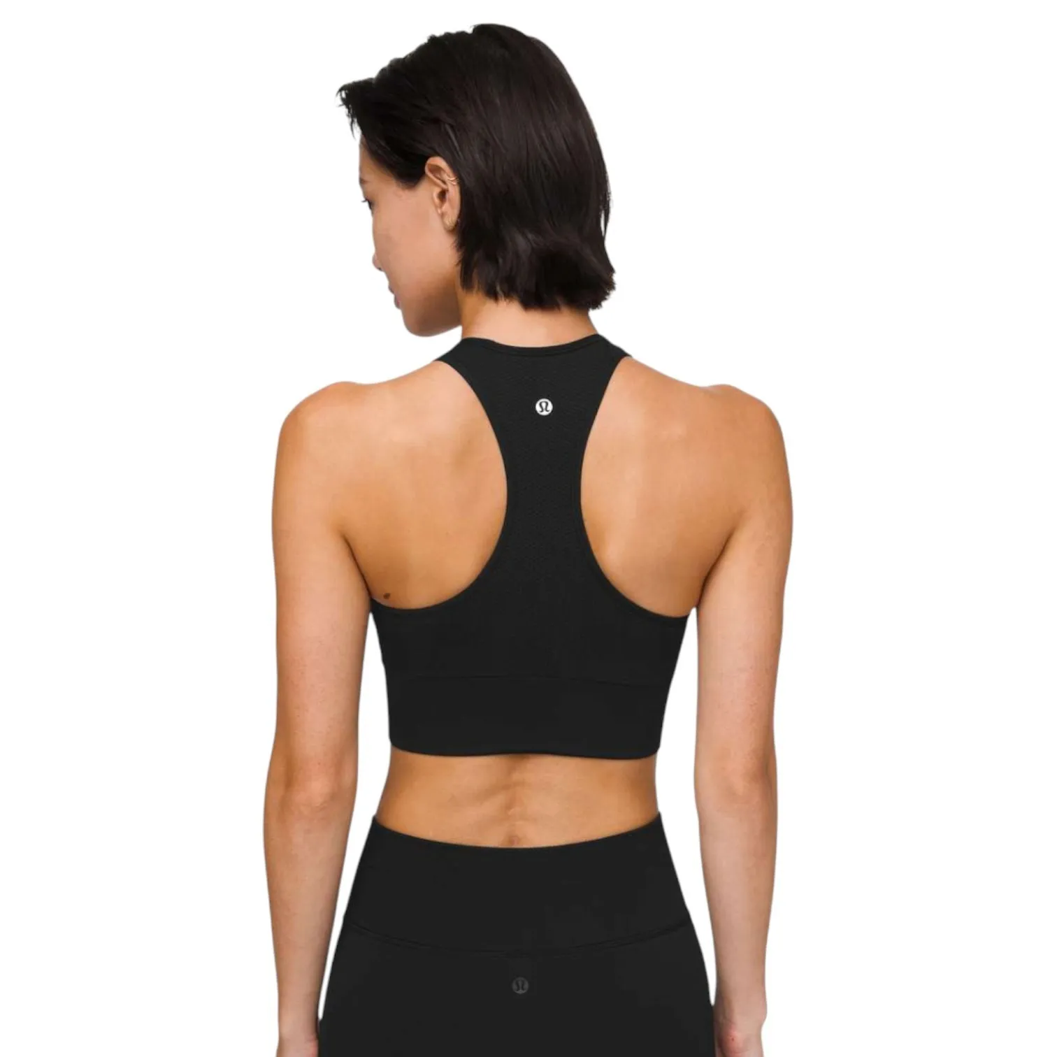 Lululemon Black High Neck Racerback Crop Tank Top Sports Bra Size 6 SMALL - Image 3