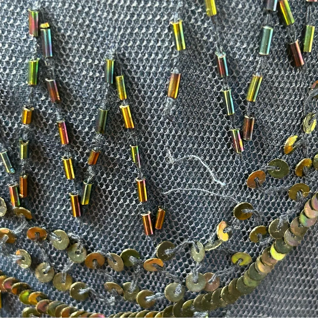 French Connection|Navy Blue Embellished Beaded Lace Midi Skirt Size 4 - Image 15