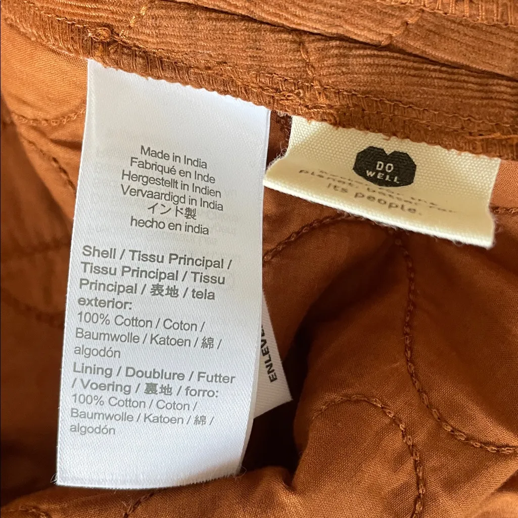 MADEWELL Corduroy Quilted Mini Skirt Side Buttons Pickets in Warm Coffee Size 8 - Image 13