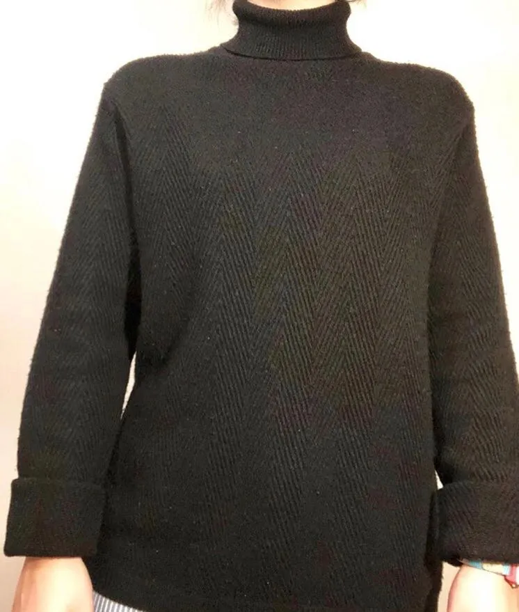 Banana Republic black turtleneck sweater - Image 2