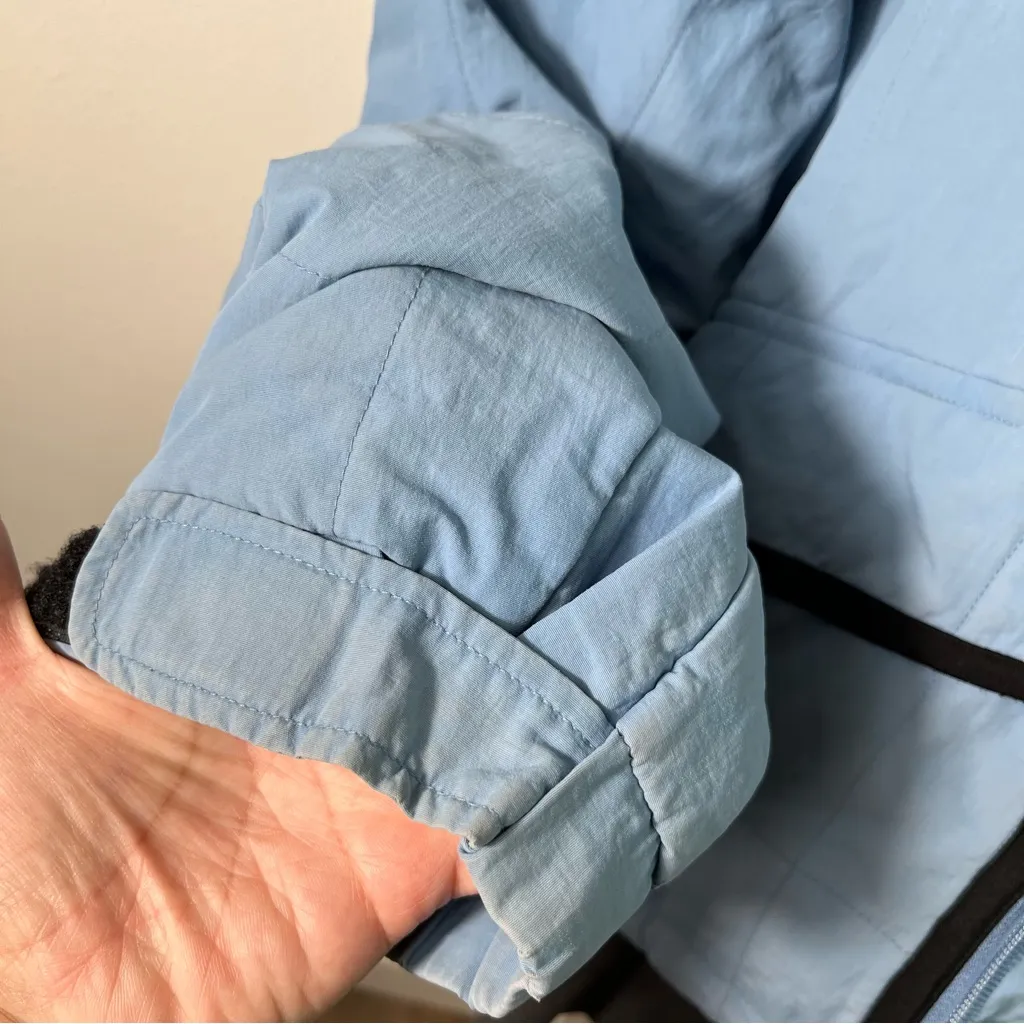 American Eagle Vintage Y2K Light‎ Blue Black Zip Ski Jacket Hood Womens XL - Image 4